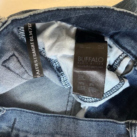 Buffalo by David Bitton Women MidRise Straight Stretch Waxed Jeans size W25,Blue - Picture 10 of 11